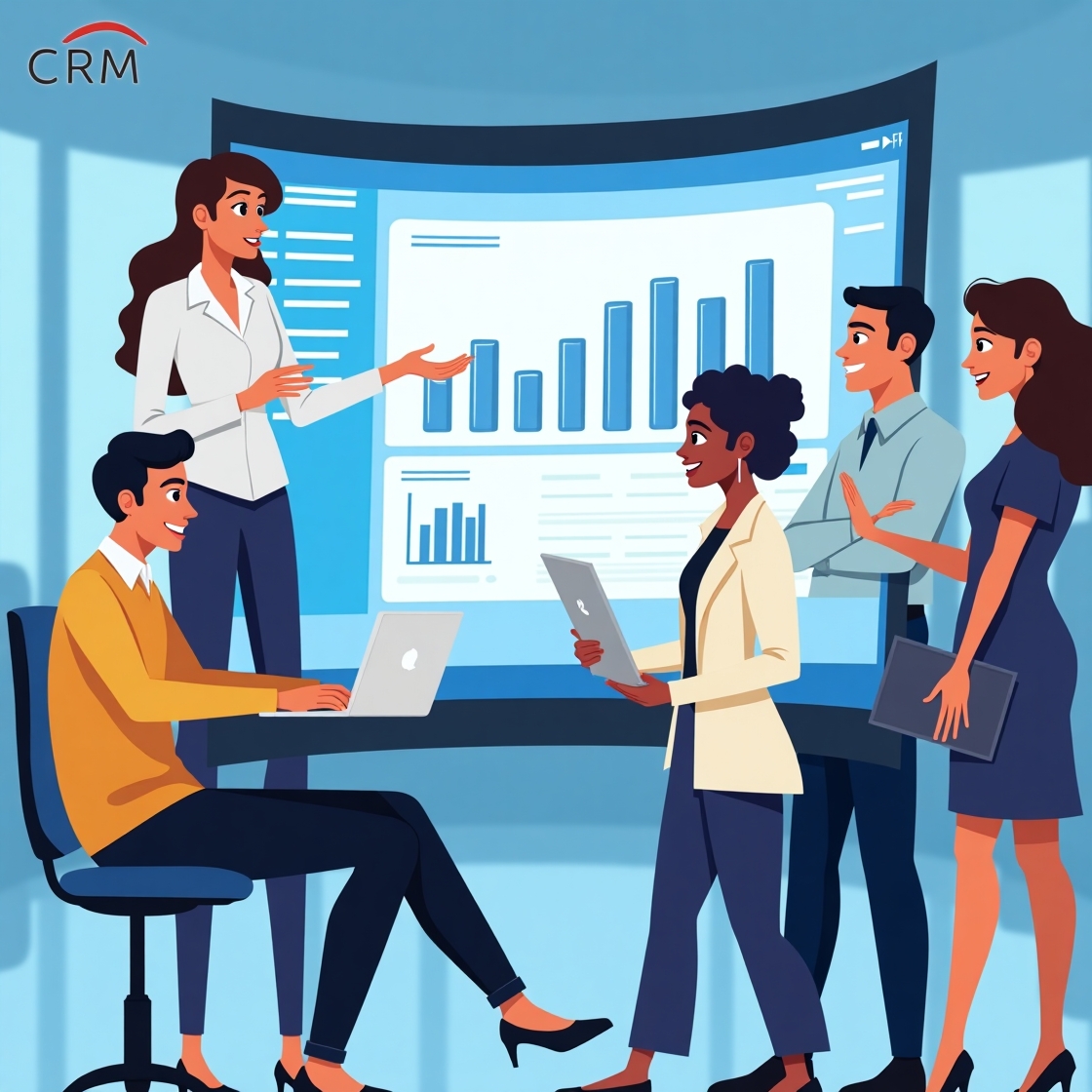 people discussing their crm