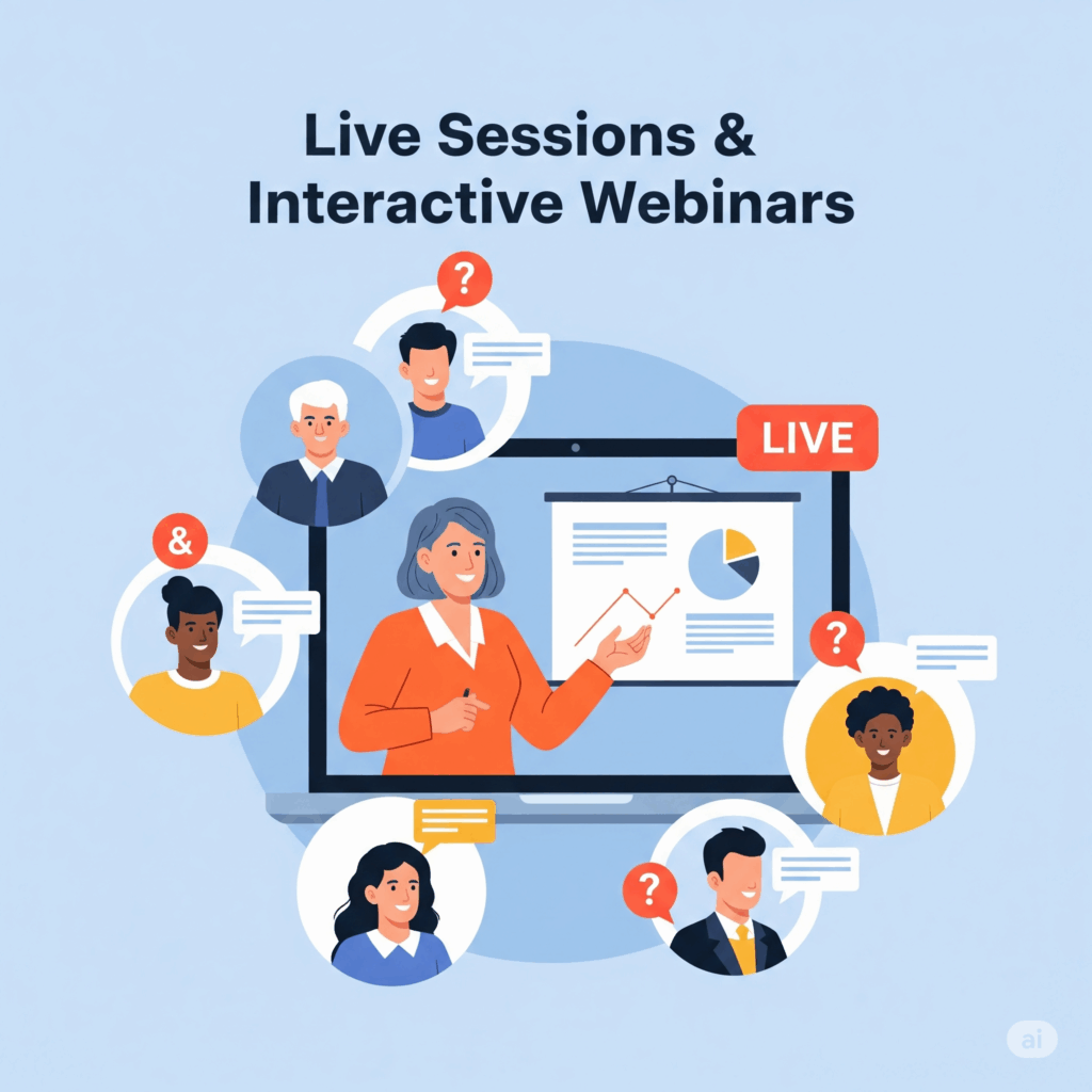 Live Sessions & Interactive Webinars – Real-Time Authority & Q&A